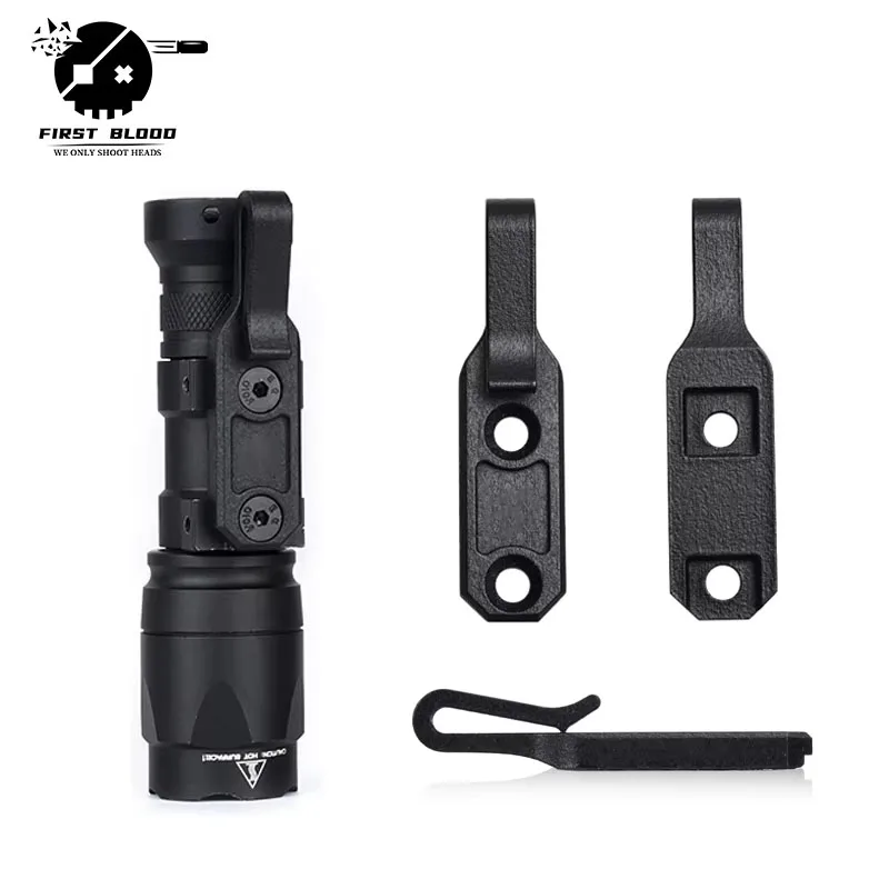 Tactical Light weight Flashlight cap clip for M300 M600 series 3D printing non-slip coating Refit hand-held flashlight