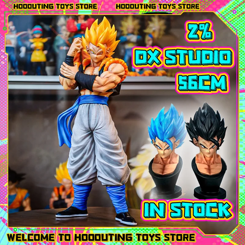 

In Stock 2% DX studio 56CM Dragon Ball Anime Figure 1/4 Gogeta Figure 3 heads PVC Statue Room Ornament Collection Model Gift Toy
