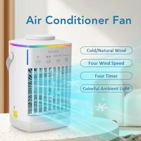 Climatiseur Portable avec lumière d'ambiance colorée, ventilateur de refroidissement à eau, ventilateur de Table USB, réservoir d'eau de 700ml, humidificateur de bureau 1