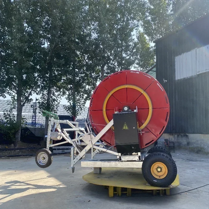 The New 90-400 Agricultural Travel Rain Water  Hose Reel Irrigation System Drum Sprinkler Is  For Farmland Irrigation