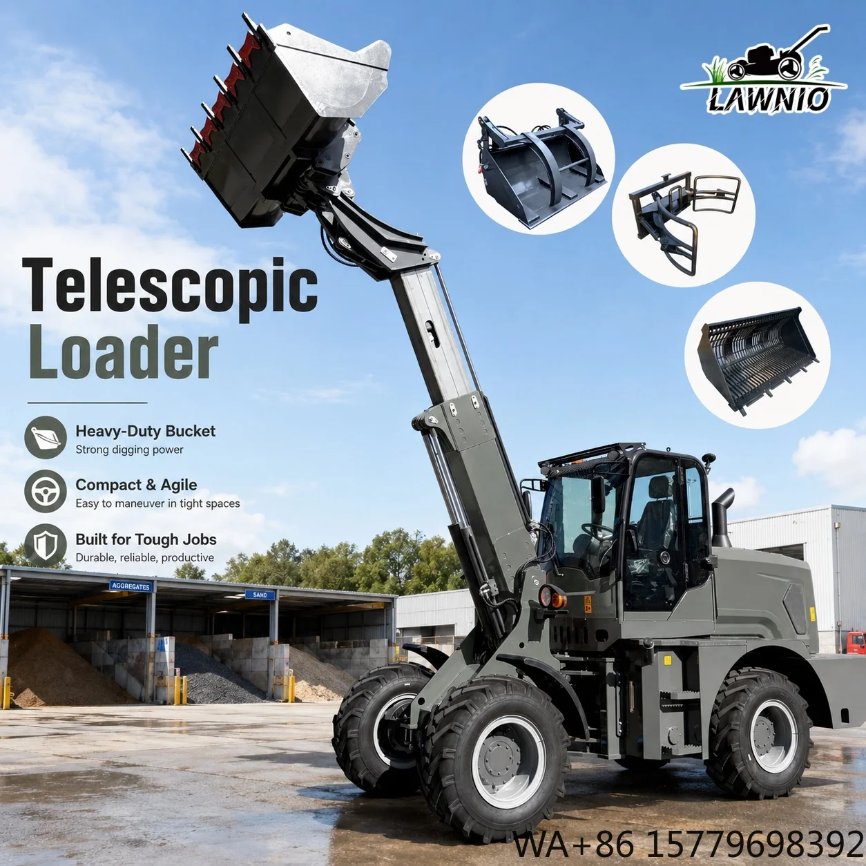 Agents and Distributors Wanted Telescopic Loader  Telescopic Boom and Flexible Steering for Earthmoving  Loader