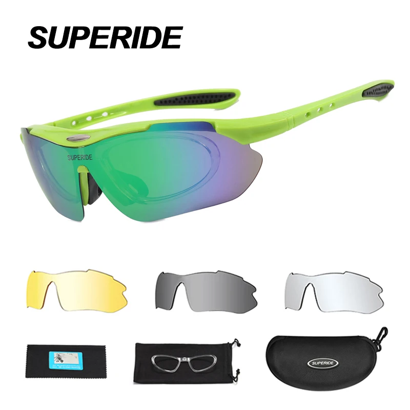 SUPERIDE Polarized Riding Cycling Sunglasses 4 Lens UV400 Road Bike MTB Bicycle Glasses Outdoor Hiking Running Fishing Eyewear