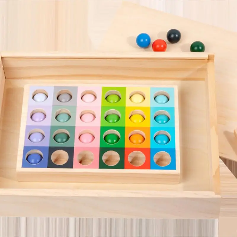 Bead Maze Color Matching Wooden Bead Puzzle Toy Educational Interactive Sorting Board Kids Games Sensory Toys Puzzle For Fine