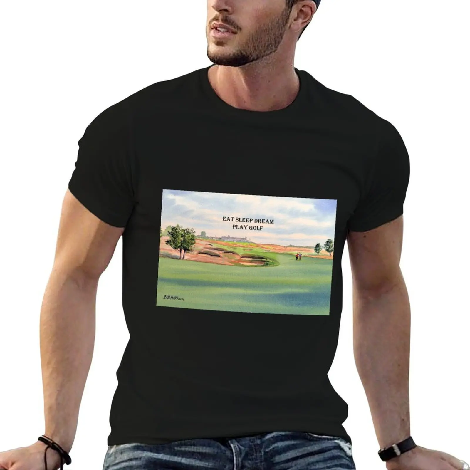 

Shinnecock Hills Golf Course with Eat Sleep Dream Play Golf T-Shirt man t shirt cotton T-Shirt