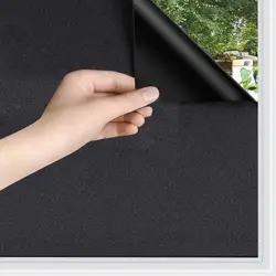 Full Privacy Shading Privacy Window Film 100% Shading Black Frosted Window Color Suitable for Home Sleep Glass Film