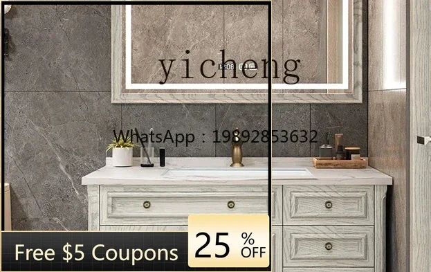 

double basin bathroom cabinet combination rock slab bathroom solid wood floor type intelligent wash basin washstand