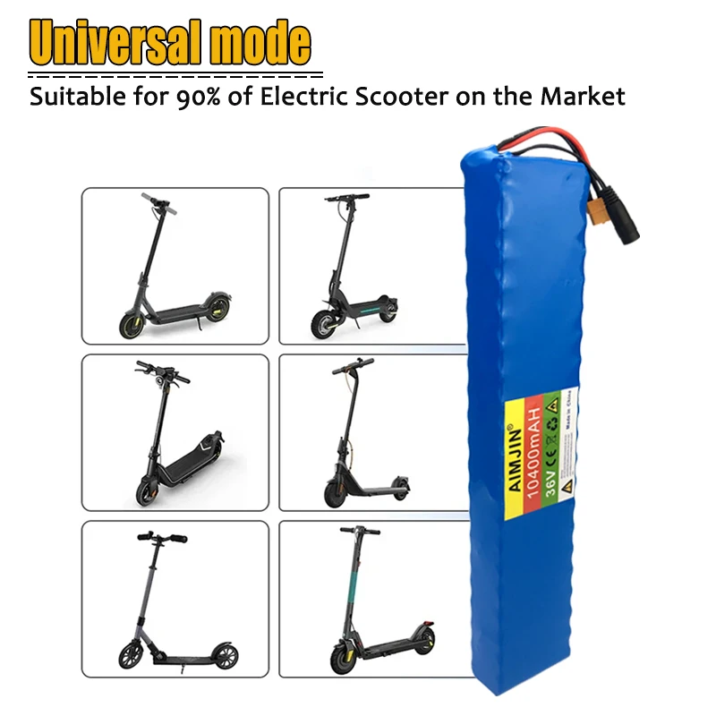 36v 10400mAh Lithium ion Battery 10ah li-ion with BMS for 500w 350w Bike Wheelbarrow Scooter + 2A Charger