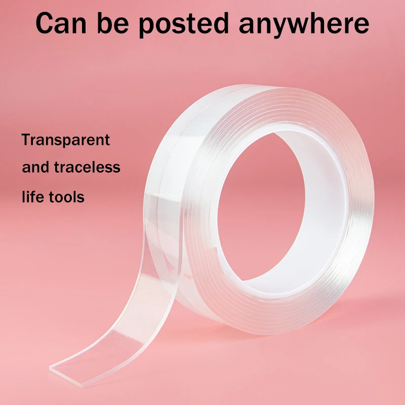 TK Nano Double Sided Adhesive Tape Extra Strong Glue Two Face Masking Tape Waterproof Traceless Strip Reusable Scotch Tape Tools