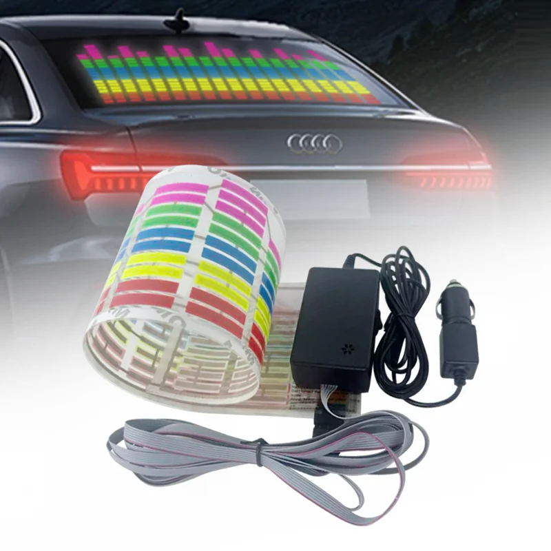 

90*25cm Decoration Lamps Music Car Sticker Music Equalizer Car Styling Neon Light Car Music Rhythm LED Flash Light Neon Lamp