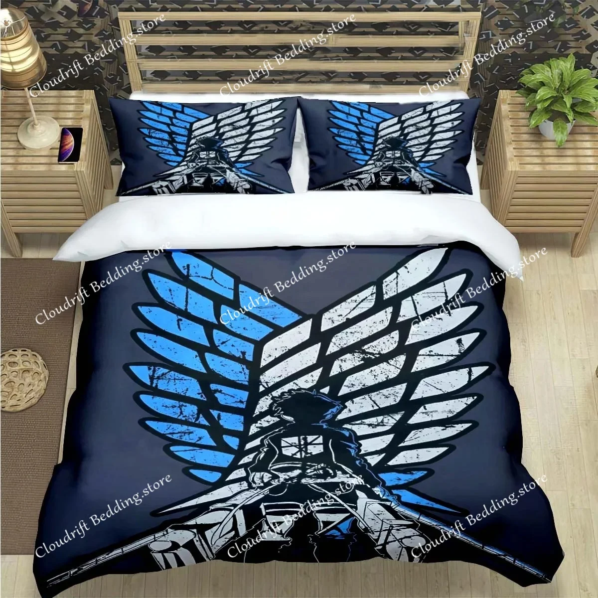 

Famous Cartoon Anime A-Attack On Titan Print Bedding Sets Bed Supplies Set Comforter Set Teens Girl Cartoon Twin Single Kid Gift