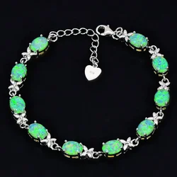 JLB-002 Popular Oval white Fire Opal Bracelet fashion Jewelry bangle Bracelet for girls gift and Birthday Gift