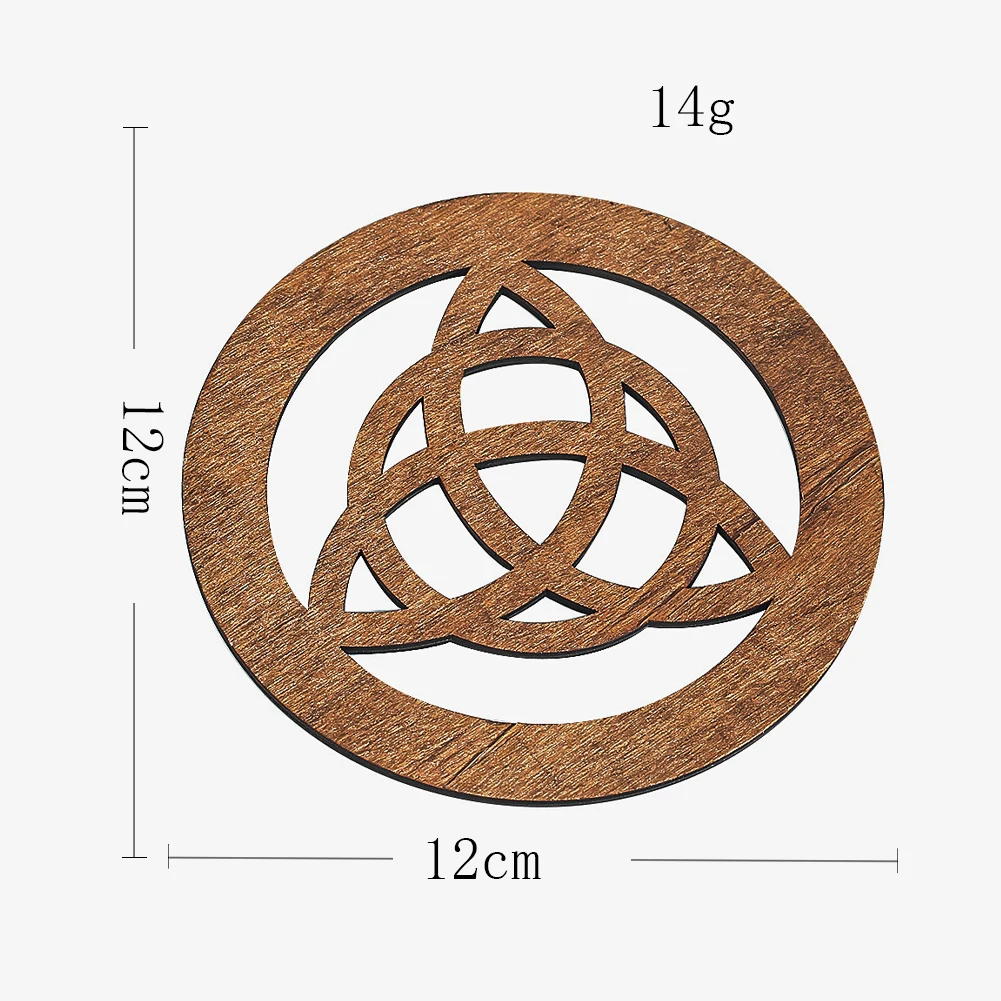 Celtic Knot Wood Board Witch Altar Tray Wall Art Sacred Geometry Pentagram Meditation Crystal Grid Base Spiritual Home Decor