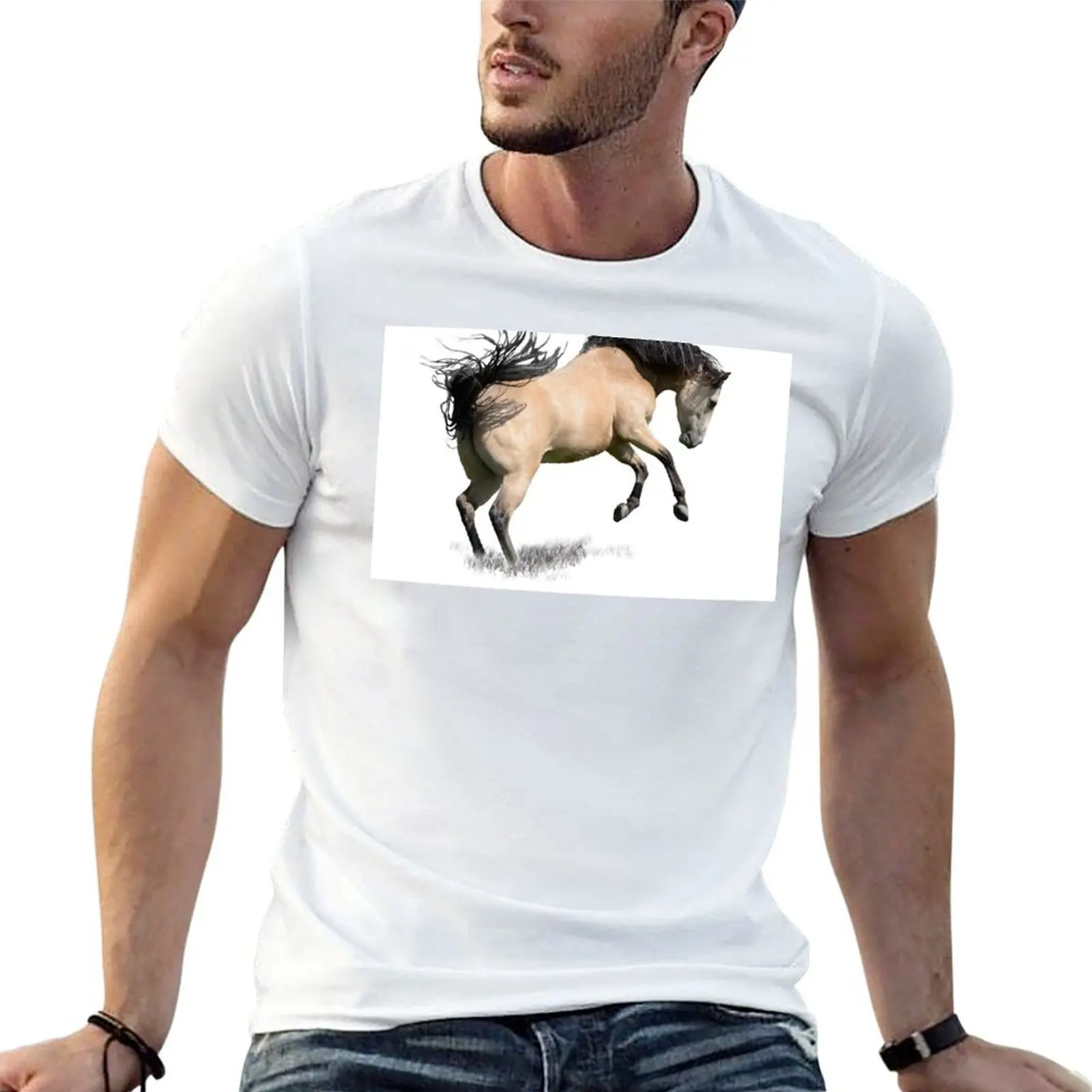 

Buckskin Horse Bucking T-Shirt t shirts cotton 100% t shirts for man cotton funny funny t shirts cotton T-Shirt