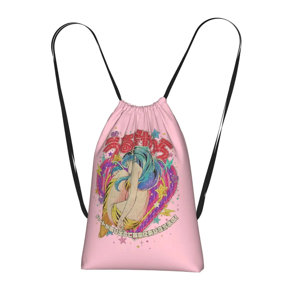 Flying Lamu Anime Urusei Yatsura Backpacks Casual Drawstring Bags Sports Bag Book Bags for Travel Students