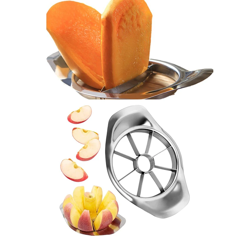 Stainless Steel Mango Cutter Apple Slicer Vegetable Knife Corer Kitchen Easy To Use Peeler Fruit Splitter Cutter Divider Tools