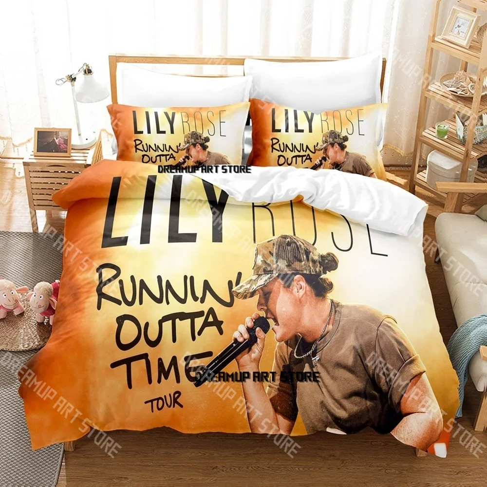 Fashion Lily Rose Runnin' Outta Time Tour Bedding Set Single Twin Full Queen King Size Bed Set Kids Bedroom Duvetcover Set