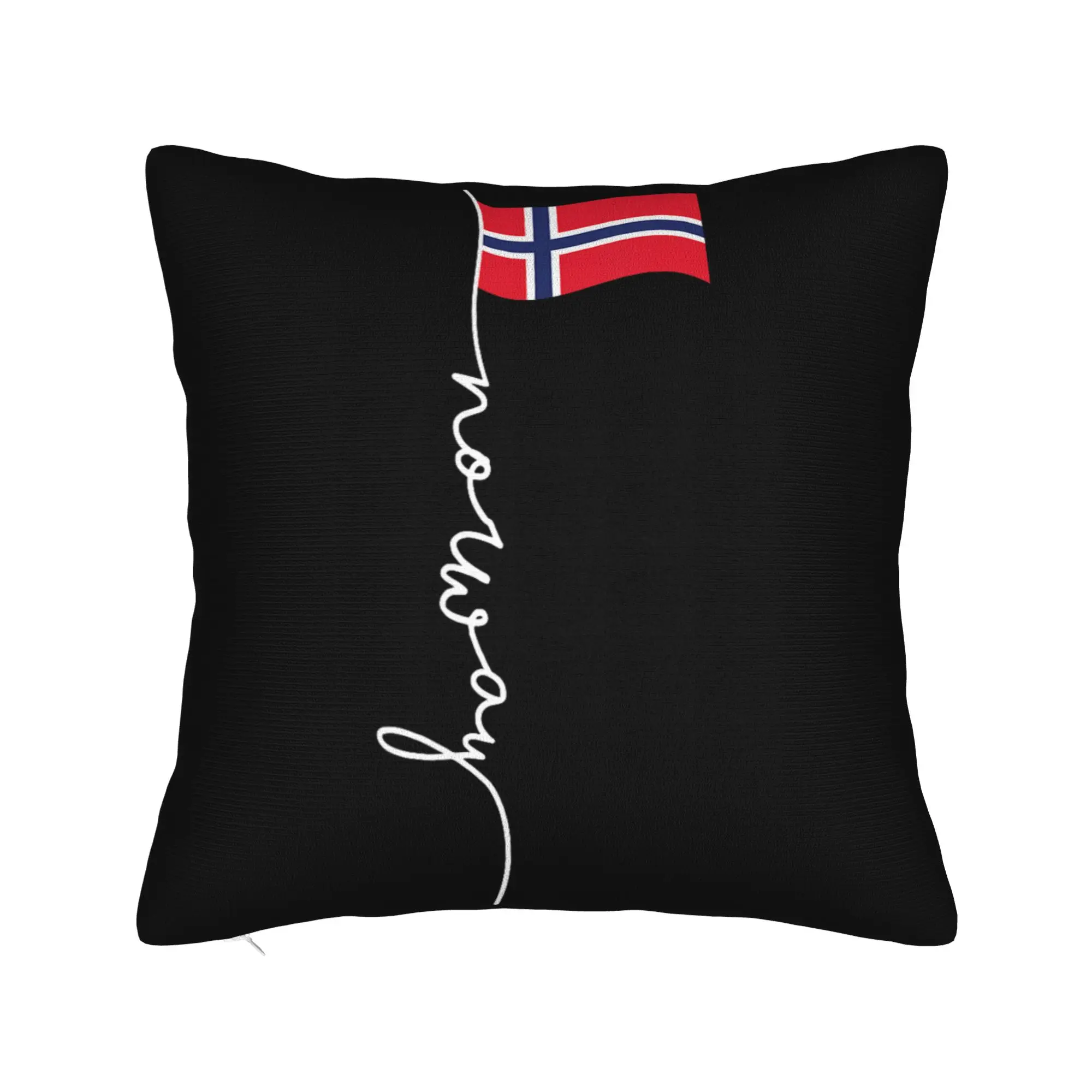 Family Heritage Gifts Norway Signature Flag Pole Patriotic Norwegian Flag Pillowcases Morden Pillow Case