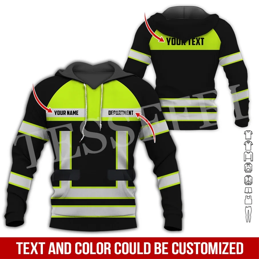 Custom Name Cosplay Worker Heavy Equipment Tow Truck Multicolor Retro Tattoo 3DPrint Harajuku Casual Pullover Jacket Hoodies A17