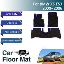 BMW 자동차 럭셔리 바닥 매트, X5, E53, 먼지 방지 패드, 카펫, 발 커버, 액세서리, 2000 2001 2002 2003 2005
