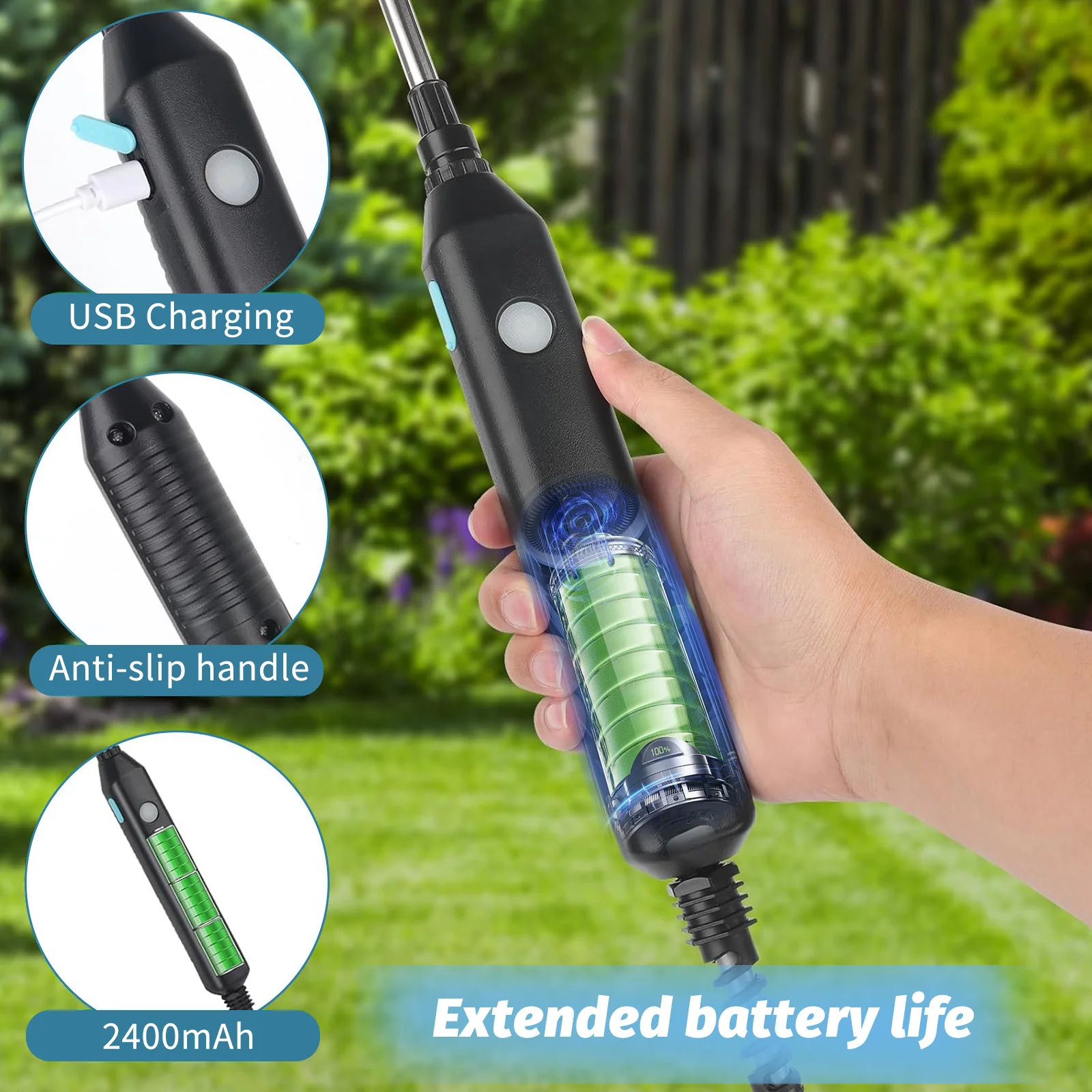 8L Automatischer Elektrischer Sprüher Garten-Pflanzensprüher Handlicher Wiederaufladbarer Sprinkler Zerstäuber Schultergurt-Gießkanne – Detail 5