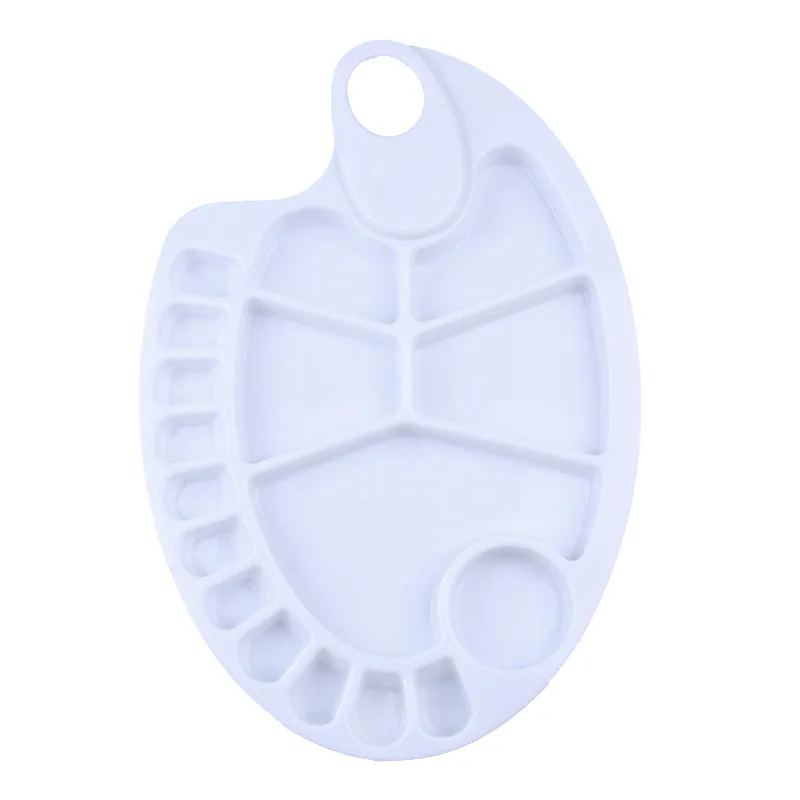White Plastic Paint Palette, Art Mixing Tray for Watercolor Acrylic & Oil, Smooth Non-Stick Painting Supplies for Students