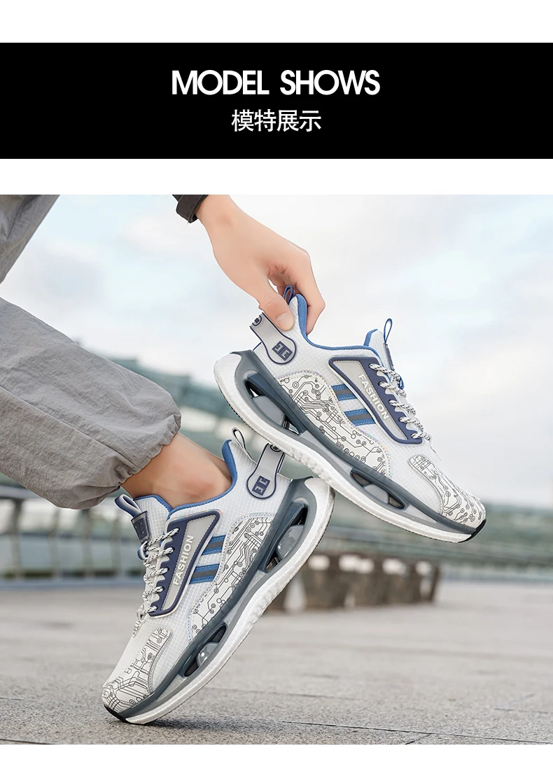 Herren Stoßdämpfende Leichte Freizeitschuhe Frühling Sommer Weichsohlige Atmungsaktive Outdoor-Renn-Laufschuhe Studenten-Speed-Sportschuhe – Detail 8