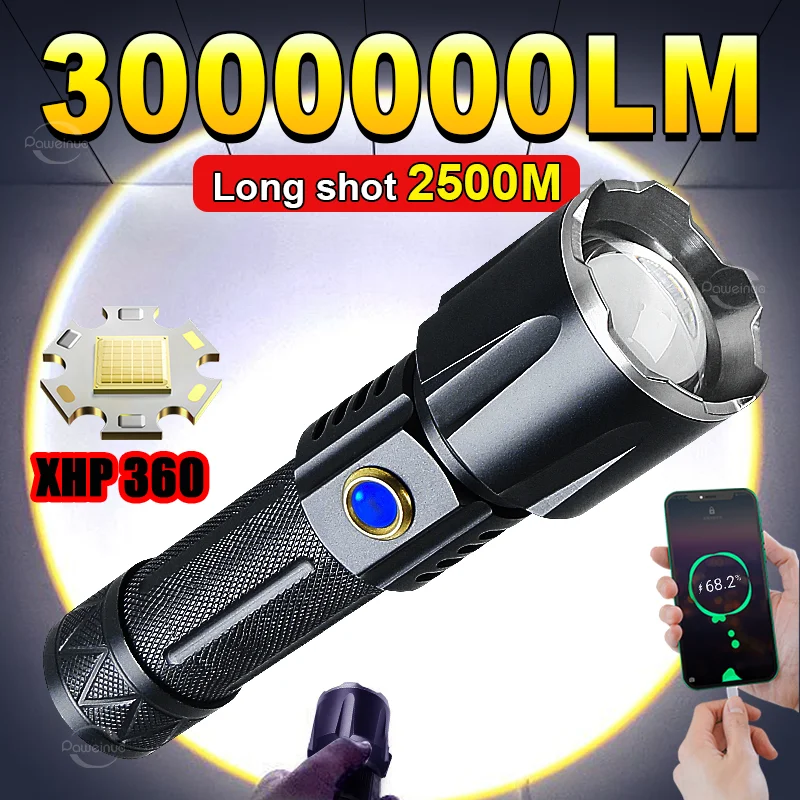 سوبر XHP360 أقوى مصباح ليد جيب Usb قابلة للشحن زوومابلي التخييم الشعلة عالية الطاقة فانوس لمصباح الصيد في الهواء الطلق