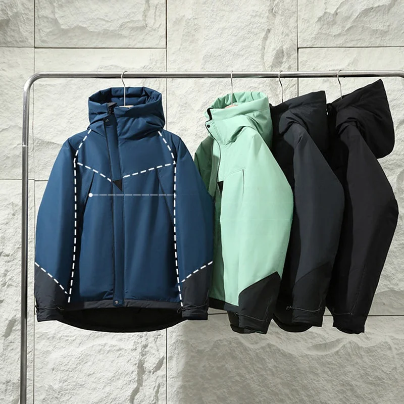 

Outdoor Men's Thiened 80 Goose down Jaet Hooded Winter Coat Faionable Urban Sle Waterproof Windproof Regular Fit