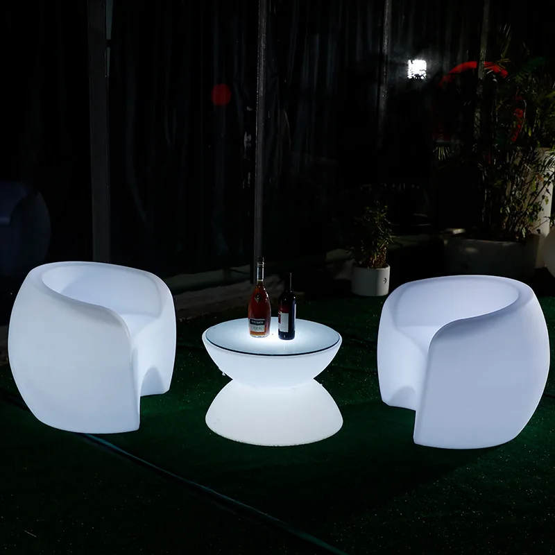 Outdoor courtyard outdoor luminous table bar night club tables and chairs set balcony leisure online celebrity small tables