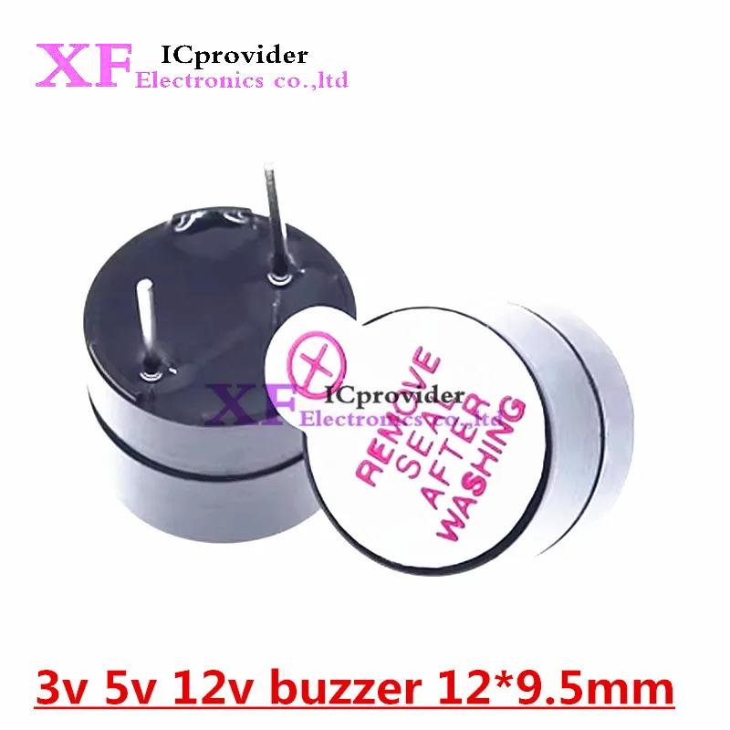 10pcs 3v 5v 12v Active Buzzer Magnetic Long Continous Beep Tone 12*9.5mm Integrated