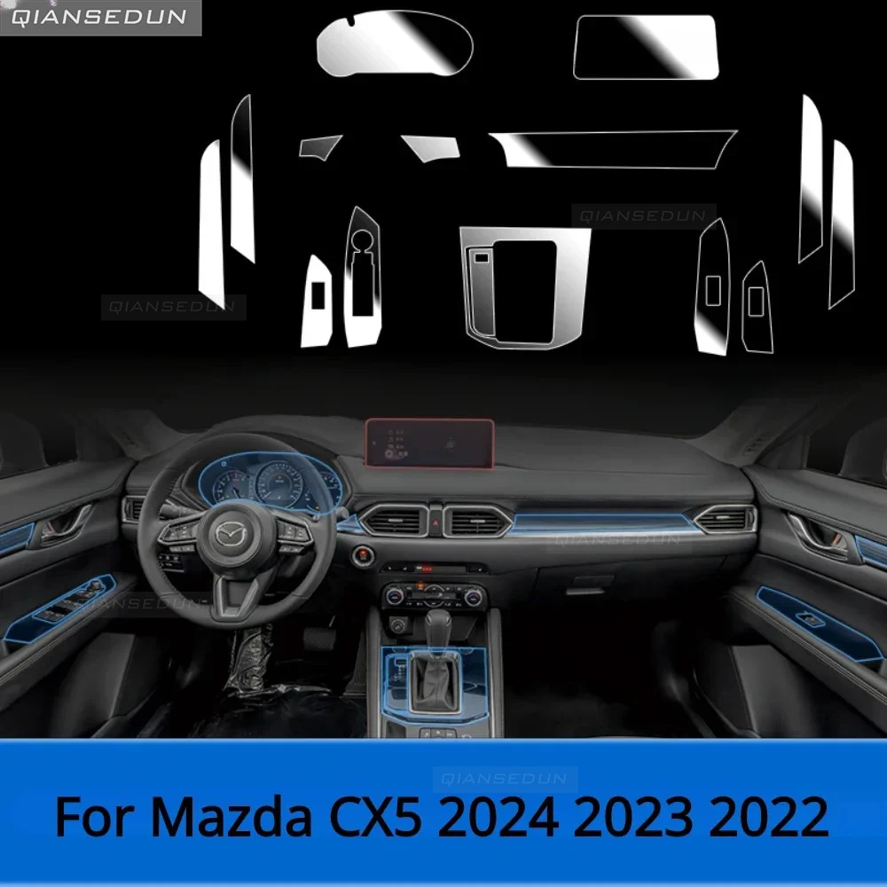 For Mazda CX30 XC5 2024 2023 2022 Interior Accessories film transparent TPU Gear Panel Center Console Anti-scratch resist refit