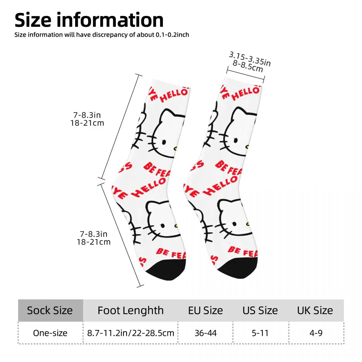 Hello Be Fearless Socks Spring Stockings Gothic Unisex Men High Quality Socks Pattern Outdoor Sports Anti Sweat Socks