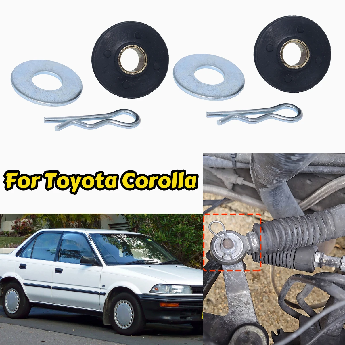 

Manual Gearbox Gear Shift Cable Linkage Control Bushing for Toyota Corolla E90 E100 E120 E130E140 E150 Washer Cotter Pin End Rod