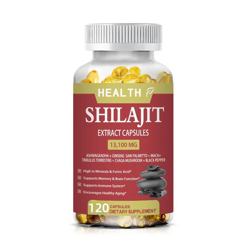 Natural Shilajit Resin Potency Capsules (50% Fulvic Acid) - Shilajit Pure Himalayan 85+Trace Mineral Men\'s Shilajit Supplement