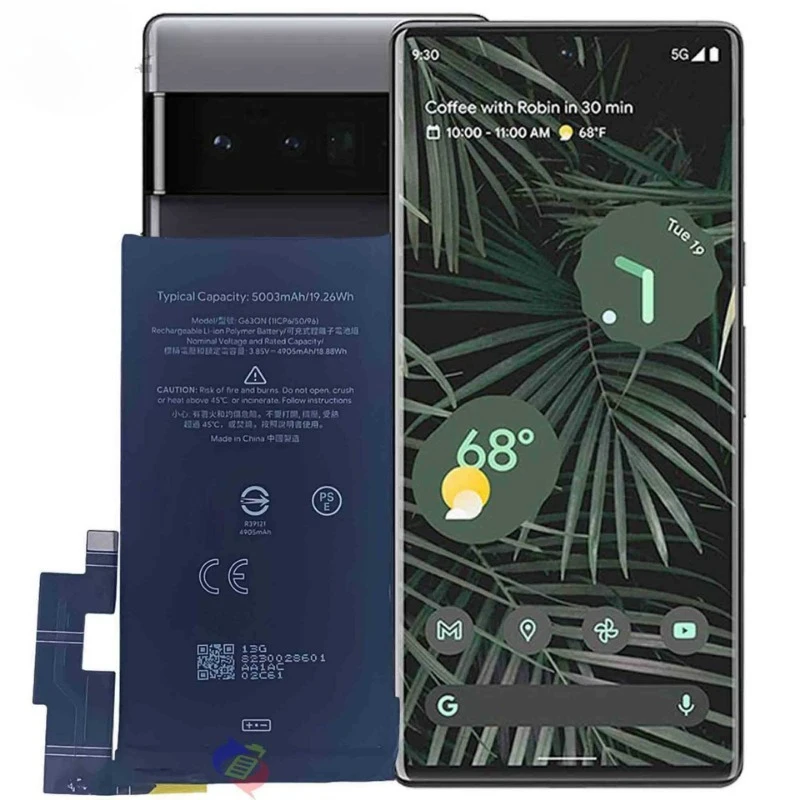 

G63QN for Google Pixel 6 Pro/GLUOG/G8VOU Phone Battery High Quality High Capacity Replacement Bateria Grade A Cell with Tools