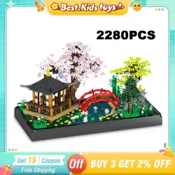 DIY Creative Zen Realm Garden Building Blocks Bonsai Tree Streetview Courtyard Potted Bouquet Assembled Brick Kids Toy Gift Deco