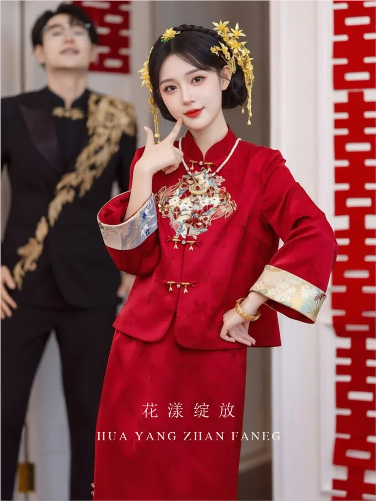 New Chinese-style wedding dress thin engagement for going out