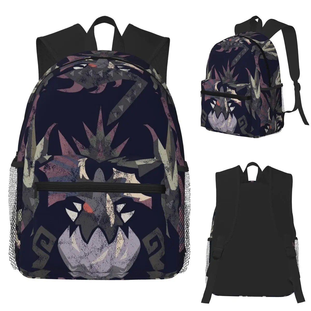 Monster Hunter World Iceborne Scarred Yian Garuga Kanji Student Backpack School Bag Hiking Travel Daypack for Men Women Bookbag