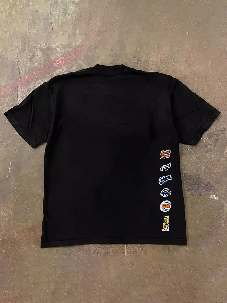 Loose Fit Cotton Short Sleeve T-Shirt Unisex Casual Comfortable Breathable Pure Cotton Double Thread T-Shirt for Summer