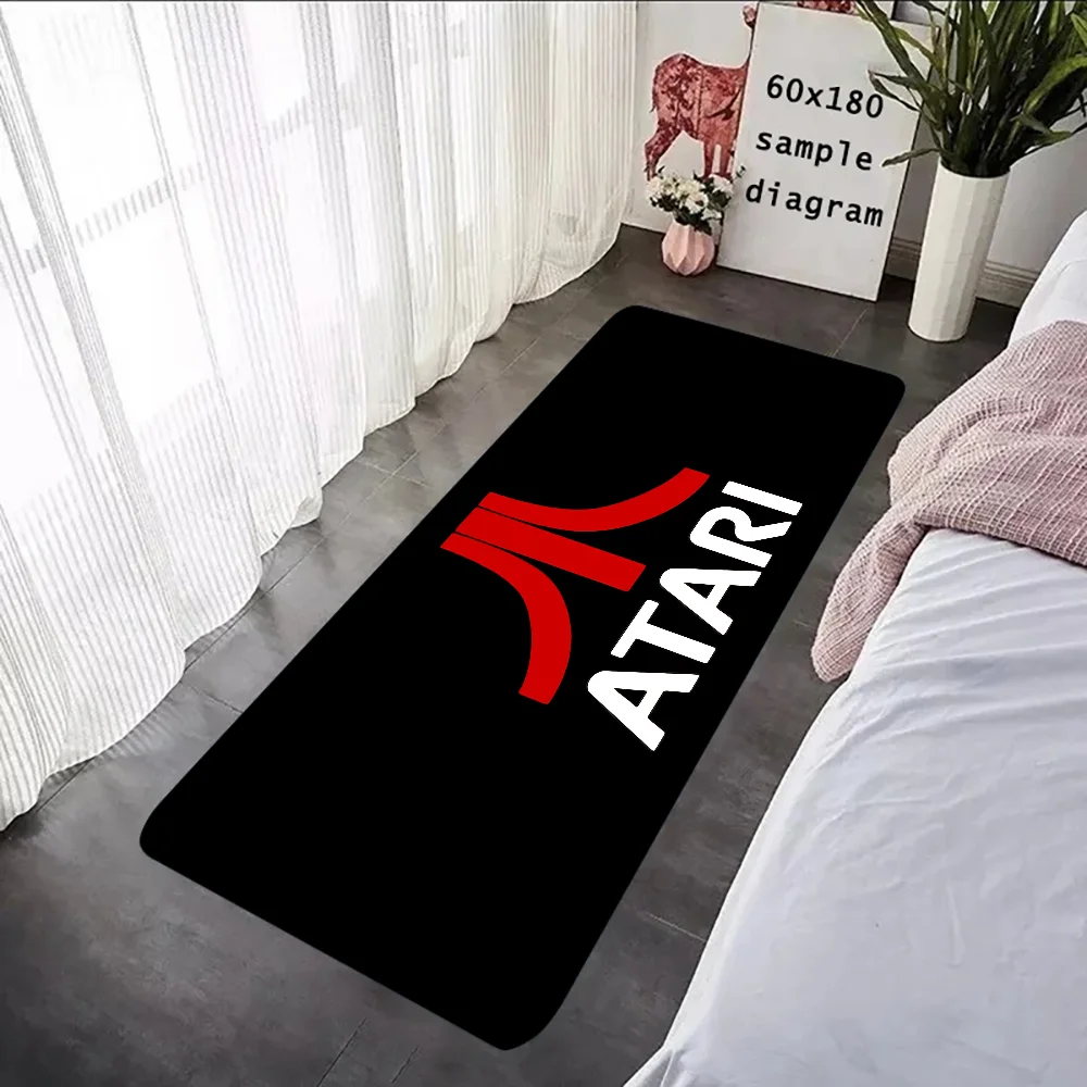 Atari Logo Doormats Floor Mat Graphic Printed Flannel Doormats For Bathroom Kitchen Entrance Carpet Home Decor