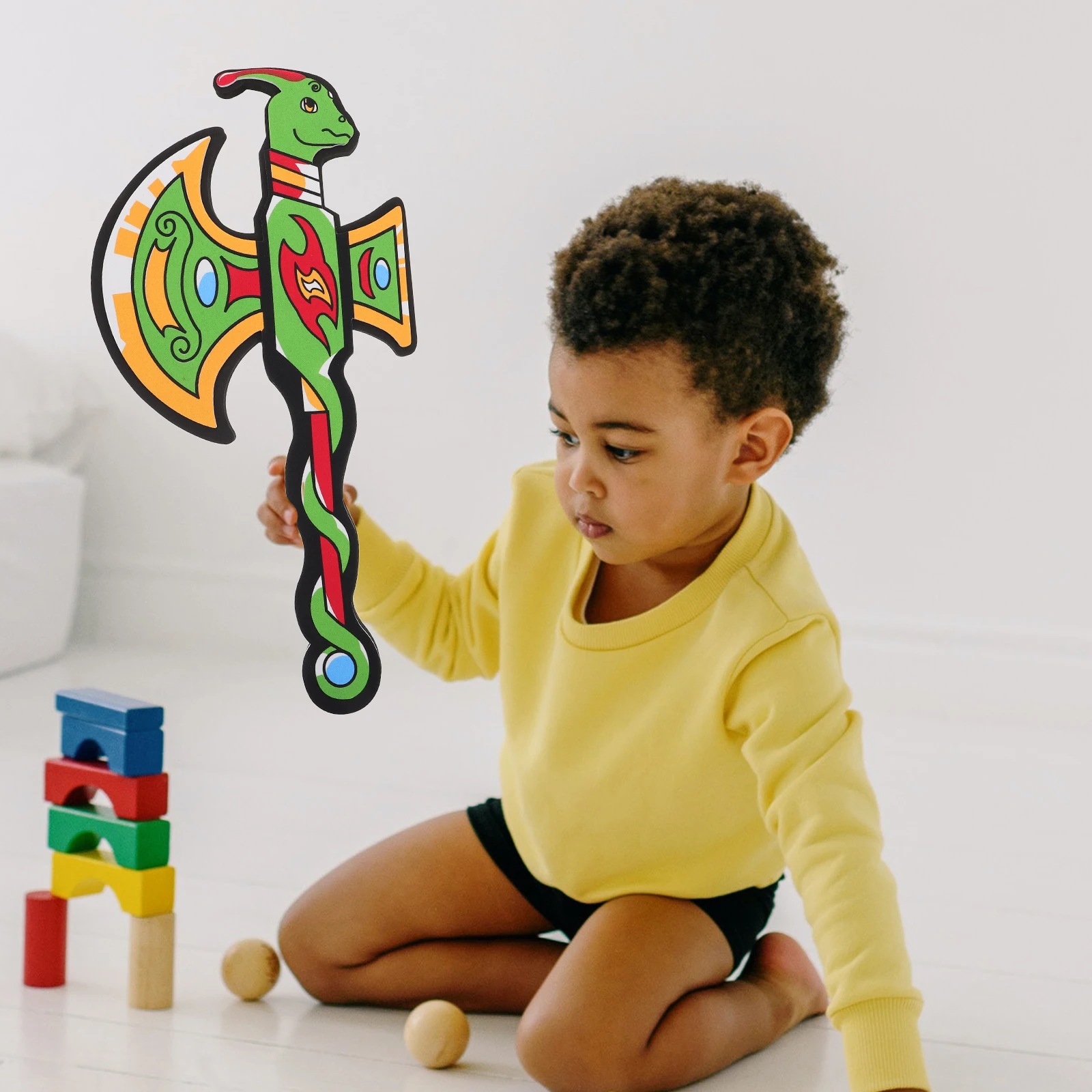 

Dinosaur Axe Foam Cartoon Kids Party Halloween Prop For Children Performance Lightweight Safe Costume Sword Fake