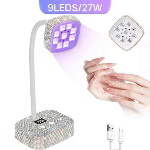 Lámpara de uñas inalámbrica LED UV secadora de uñas recargable con Sensor automático Control táctil luz de uñas de secado rápido 360 °   Lámpara de mesa flexible