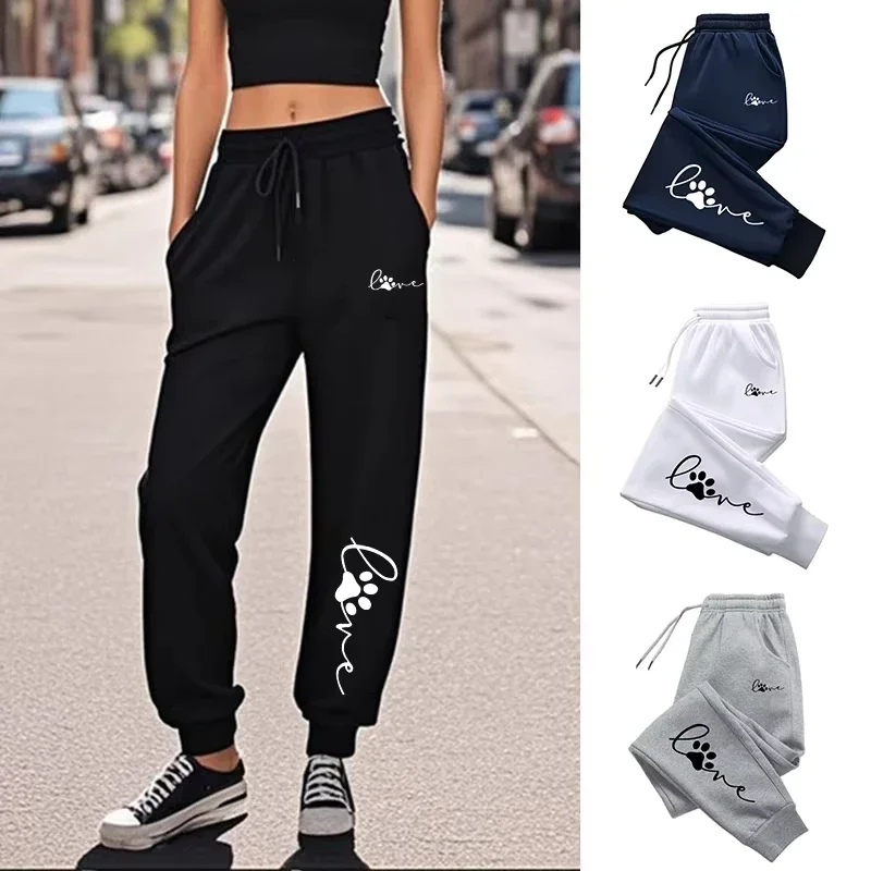 

2025 женские спортивные штаны с милым принтом, всесезонные, повседневные, повседневные, спортивные, для бега, женские, домашние, уличные, удобные, дышащие, свободные