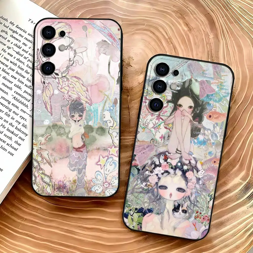 

A-Aya T-Takano Art Phone Case For Samsung S25,S24,S21,S22,S23,S30,Ultra,S20,Plus,Soft Silicone Black Cover