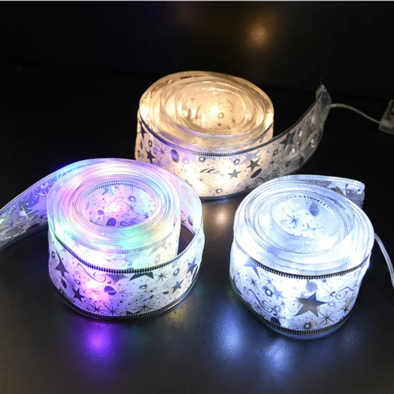 2M/5M/10M Christmas Ribbon Lights String Fairy Lights for Party Wedding Christmas Tree Decortion Navidad Indoor Holiday Lighting