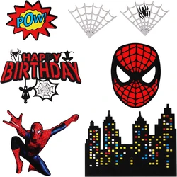 Super Hero Spiderman Birthday Cake Decorations Cupcake Toppers Avengers Ornaments for Kids Boys Party Cake Decorations Gifts