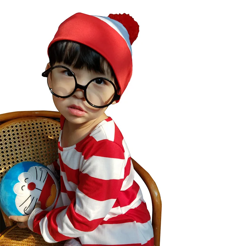 

Clever Willie Children's Costume Where's Wally loween Cisas Boys Stage Performance Outfit Traditional Chinese Ethnic Wear