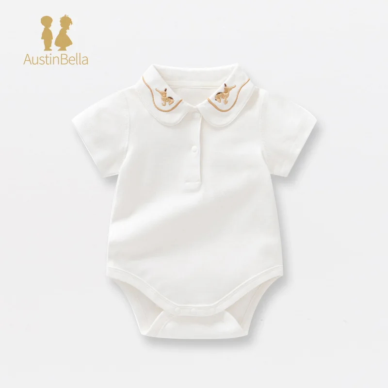 Nordic Trojan Baby Girl Romper Summer Clothing for Newborns Thin Short Sleeved Wrap Jumpsuit Crawling Baby Boy Clothes