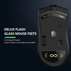 Delux-M800 Pro PAW3395 Chuột cho các trò chơi không dây, Bluetooth, kết nối ba chế độ 10 Doanh số bán hàng không dây màu hồng chính - 3