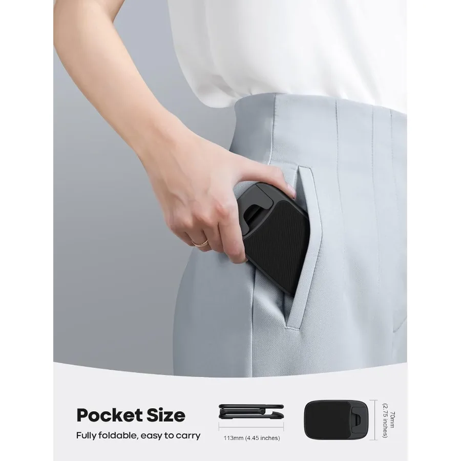 Lamicall Foldable Phone Stand for Desk Height Adjustable Cell Phone Holder Portable Cellphone Cradle Desktop Dock Compatible wi